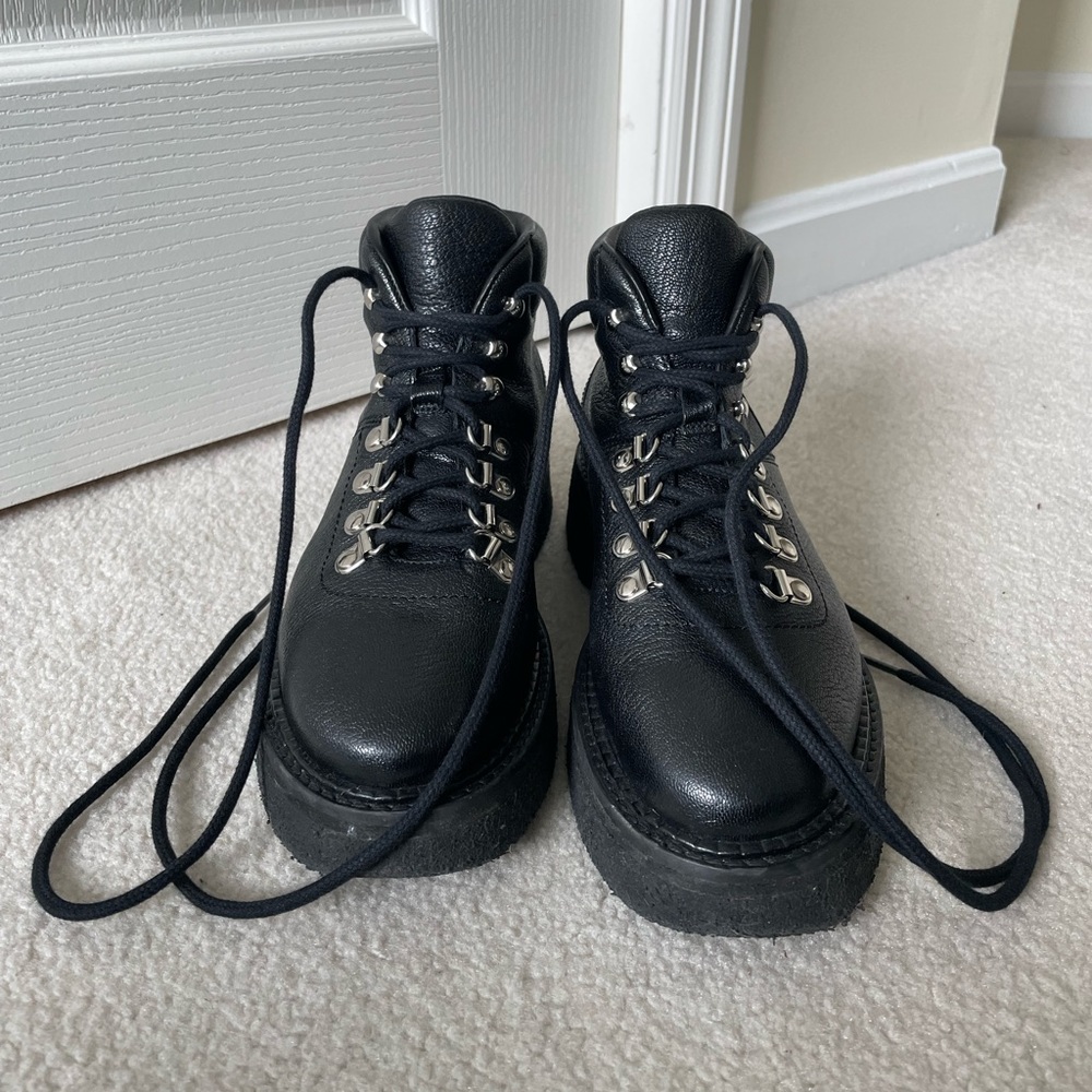 BY FAR Black Biker Boots
